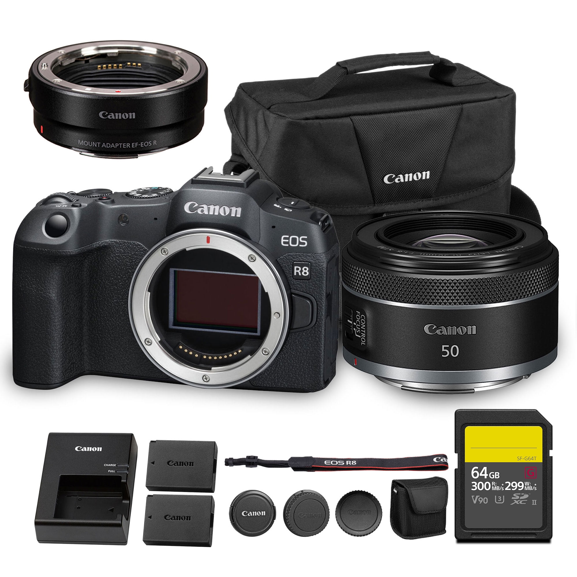 Canon EOS R7 Camera + RF 100-400mm f/5.6-8 IS USM Lens +64GB + Ext
