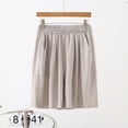 thumbnail image 2 of Asxite Plus Size Shorts for Women Solid Pockets Stretchy Elastic Waist Summer Loose Casual, 2 of 5