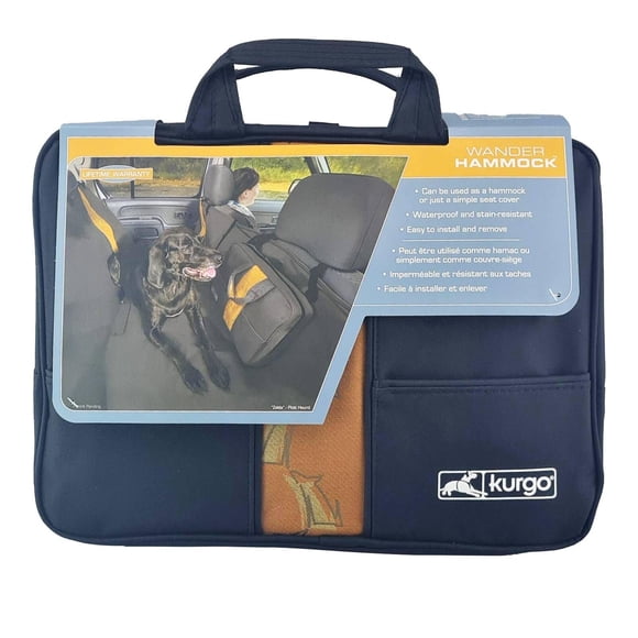 Kurgo Housse de Siège Auto Hamac pour Chien pour Animaux de Compagnie, Housse de Siège pour Animal de Compagnie, Hamacs de Voiture pour Chiens, Résistant à l'Eau, Résistant, Wander, Chiné, Voyage, Moitié, d'Un Océan à l'Autonomie, C