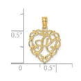 thumbnail image 6 of Auriga Fine Jewelry 14K Yellow Gold Heart Script Letter R Initial Pendant (L- 17.3 mm, W- 12.57 mm) for Women, 6 of 6