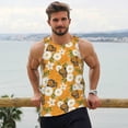 thumbnail image 6 of Gukieu White Floral and Butterflies Print Men's Quick Dry Fitness Vest, Round Neck Sleeveless Fitness Bodybuilding Top-4X-Large, 6 of 7