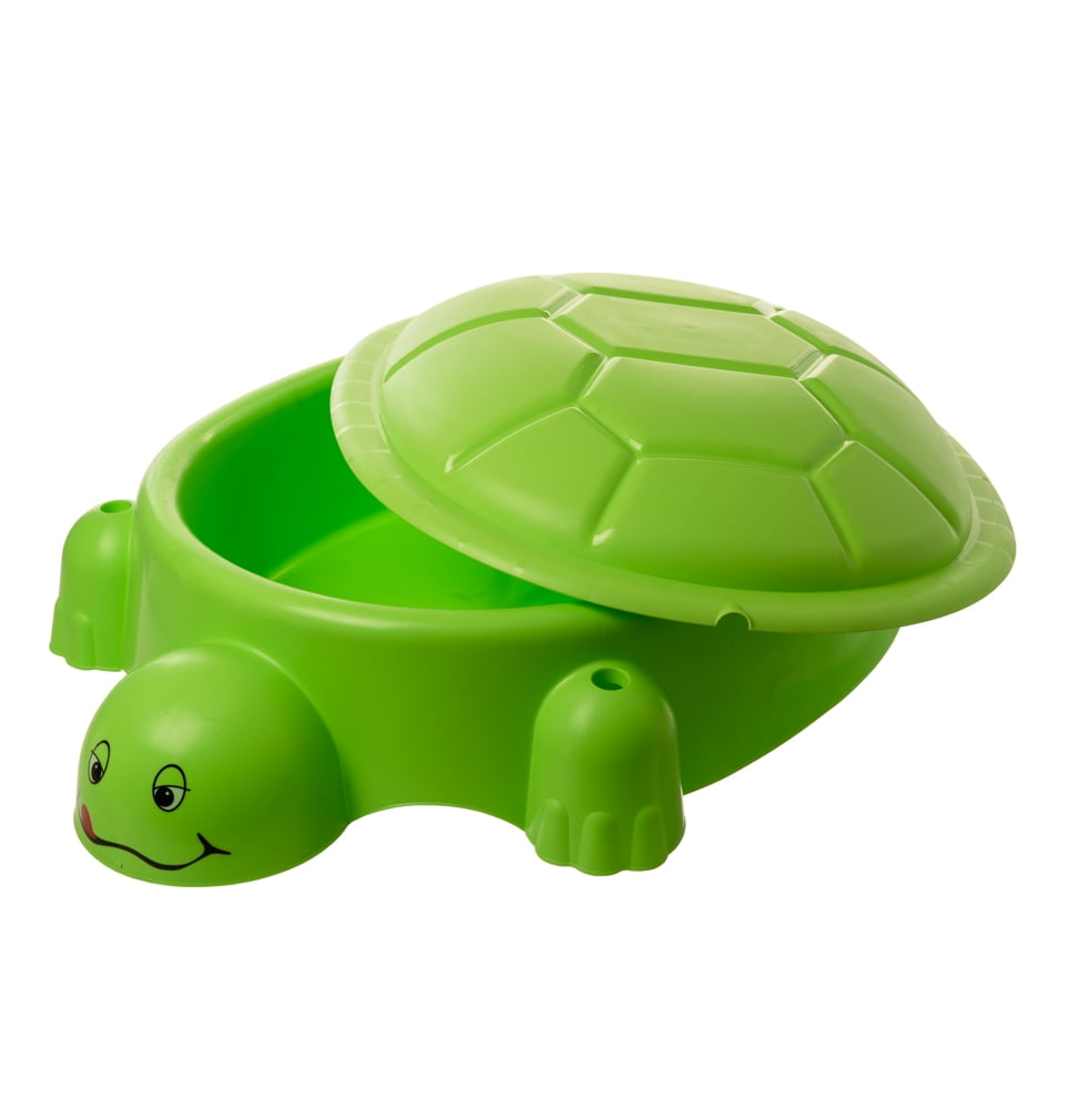 Starplay Turtle Pool/Sandpit w/Cover, Green - 37'' x 26.3'' x 11'' (LxWxD) - Walmart.com
