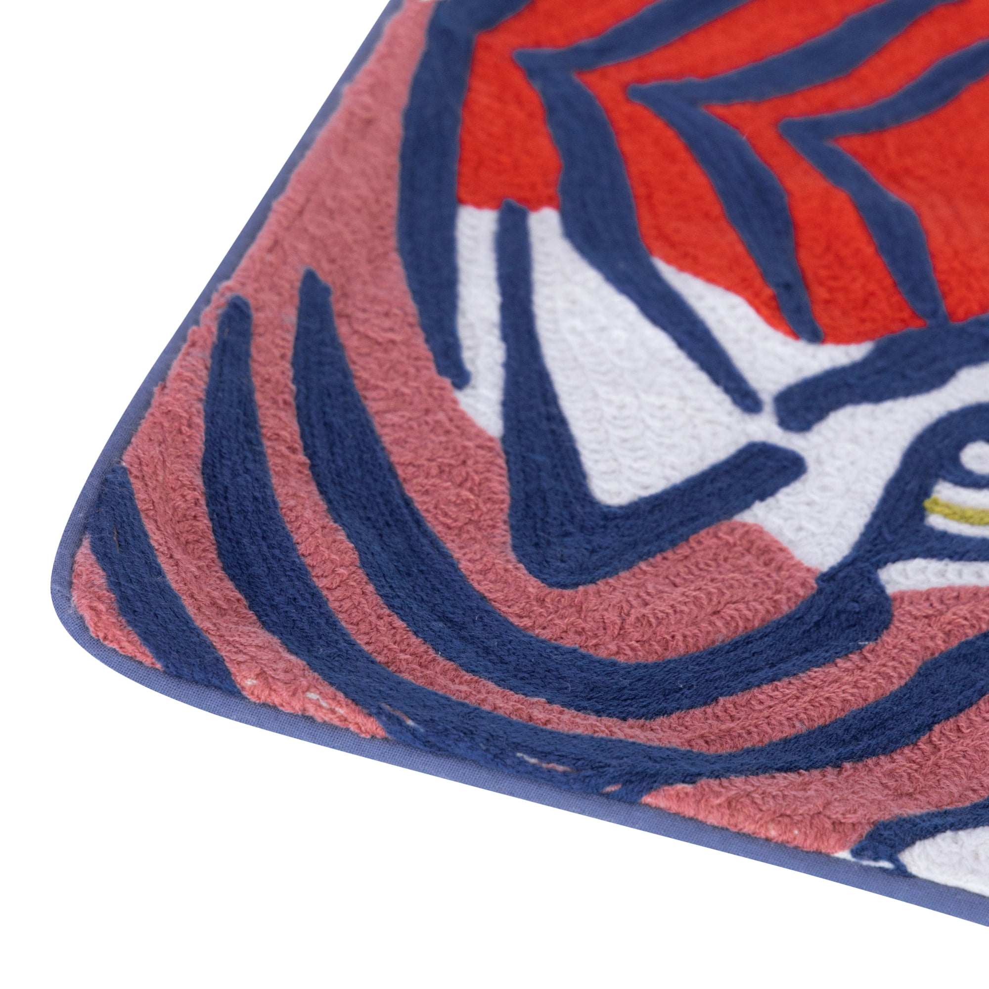 Ox Bay Gadish Animal Transitional Cotton Hand Woven Throw Pillow, Coral Red/Ensign Blue, 20" x 20"