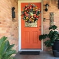 thumbnail image 3 of Couronne d'Automne de 19 Po pour Porte d'Entrée, Couronne de l'Action de Grâce, Couronne de Récolte d'Automne, Couronnes Artificielles Style Ferme pour Intérieur et Extérieur, Décoration d'Halloween avec Citrouilles, Baies, Feuille d'Érable, Pomme de Pin, Déco Maison, 3 of 5