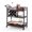 Rustic Brown, variant on Bar Cart 3 Tier with Wine Rack & Glasses Holder - Rustic Brown Serving Cart on Wheels for Home Kitchen