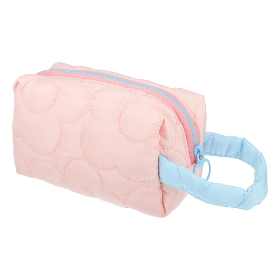 Unique Bargains 1Pc Women Durable Flower Cosmetic Bag for Outdoor Activities Pink