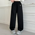 thumbnail image 2 of SUYOLL Children Girls Trousers Medium and Large Straight Pants Loose Casual Wide Leg Pants Holiday Vacation Beach 4-13 Years, 2 of 4