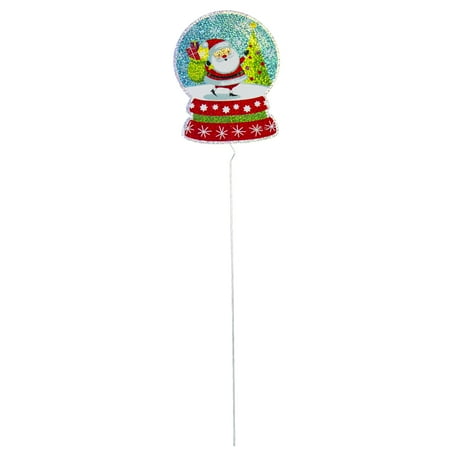 HOLIDAY TIME SNOWGLOBE SANTA HOLOGRAPHIC PATHMARKER, 24 INCH