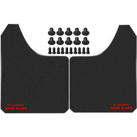 A-Premium 2 Pcs Black Universal Splash Guards Mud Flaps Mudflaps Mudguard Fender Flares for Car Pickup Truck SUV with Hardware Fits select: 1975-2022 FORD F150, 1999-2022 CHEVROLET SILVERADO