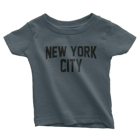 NYC FACTORY New York City Toddler T-Shirt Screenprinted Charcoal Baby Lennon Tee