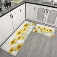 thumbnail image 3 of Kitchen Rugs and Mats Non Skid Washable White Wood Text Sunflower Flowers Kitchen Mat and Rug Set,Floor Cushion Waterproof Rug,Rubber Backed Area Rugs for Kitchen Laundry, 3 of 7