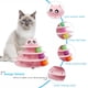 thumbnail image 4 of Juguete para gatos con plataforma giratoria de nivel 3 y pelota, con seis pelotas de colores. Juguete interactivo, divertido y educativo para gatitos. (Rosa) 1 unidad., 4 of 5