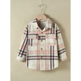 thumbnail image 2 of Bagilaanoe Little Boy Girl Plaid Shirt Jacket Long Sleeve Single-Breasted Shacket Coat with Pockets 2T 3T 4T 5T 6T 7T Kids Fall Casual Outwear, 2 of 8