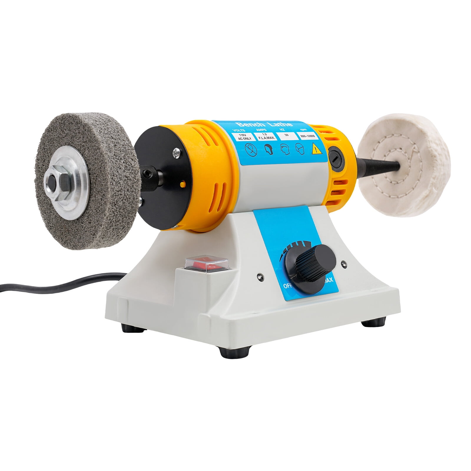 7.87*5.9inch Modern Yellow Jewelry Bench Polisher Bench Lathe Polishing Buffer Grinder Buffing Machine