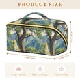 thumbnail image 4 of FORMRS Makeup Bag Travel Cosmetic Organizer for Women Fold Flat Zipper Pouch with Handle, Pine Tree, 4 of 8