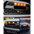 thumbnail image 2 of Amber Yellow LED Grille with Fuse for Tacoma TRD PRO Front Grille 2016 2017 2018 (4 Pieces, Amber Housing with Amber Light), 2 of 5