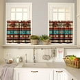 thumbnail image 2 of Aztec Native Kitchen Curtains Tiers and Valance Curtain Sets Southwestern Native Tribal Retro Decorative Cafe Curtains Set for Kitchen Living Room Bathroom 52x18 & 27x36x2, 3 Panel, 2 of 3