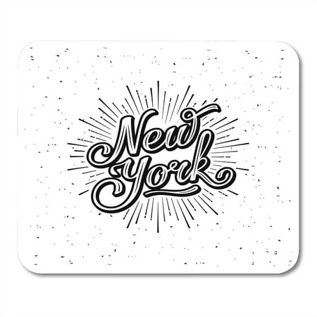 Americana Computer - LADDKE Red Vintage New York Starburst Text City Letters Travel Americana Mousepad Mouse Pad Mouse Mat 9x10 inch
