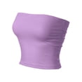 thumbnail image 3 of MixMatchy Women's Solid Casual Summer Side Shirring Scrunched Double Layered Tube Top, 3 of 6