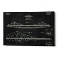 thumbnail image 2 of Epic Graffiti  "Suspension Bridge Blueprint Patent Chalkboard" Giclee Canvas Wall Art, 12" x 18", 2 of 3