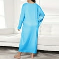thumbnail image 4 of jobturf Plus Size Nightgowns for Women Casual Loose Crew&nbsp;Neck Long Sleeve Sleepshirts Lightweight Loungewear Summer Spring Fashion Pajama Dress, 4 of 5