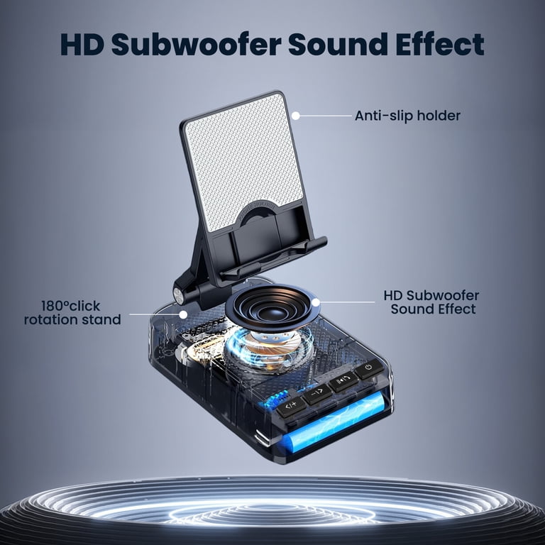 ETEPEHI 2-in-1 Bluetooth Speaker with Phone Stand photo 3