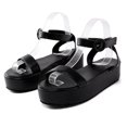 thumbnail image 2 of Vedolay Sandals for Women Casual Summer Sandals for Women Wedge Sandals Mid Heel Buckle Ankle Strap Wedge Platform Sandals,Black 7.5, 2 of 5