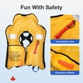 thumbnail image 6 of WARMOUNTS Automatic Inflatable Life Jacket w/ 5 Reflectors & Whistle, Adult PFD Survival Buoyancy Vest for Boating Fishing Sailing Kayaking for Men Women Max Waist Size: 50'', 6 of 8