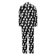thumbnail image 6 of Womens Halloween Pajamas Casual Full Theme Cute Printed 2 Pc Long Sleeve Pocket Button Down Lapel Shirts Loose Pants Cozy Fall Winter Nightwear Silk Relaxation Women's Loungewear Sets Black L, 6 of 6