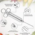 thumbnail image 3 of Stainless Steel Meat Injector Syringe With 3 Marinade Injector Needles For Bbq Grill Smoker, 2-oz Large Capacity, 3 of 4