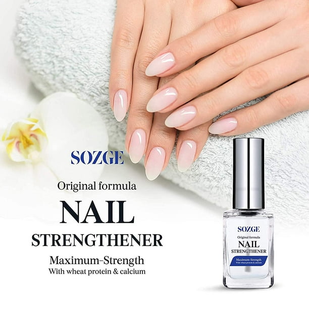 SOZGE Nail Strengthener for Treating Weak, Damaged Nails, Promotes Growth, Use as a Top Coat or Base Coat SOZGE Nail Strengthener for Treating Weak, Damaged Nails, Promotes Growth, Use as a Top Coat or Base Coat