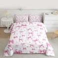 thumbnail image 2 of Homewish Girl Lovely Bowknot Queen Comforter Set,Cartoon Loves Stars Bedding Sets,Princess Pink Bowtie Bedding Comforter Set For Kids,Ultra Soft Home Decor Reversible,3pcs, 2 of 8
