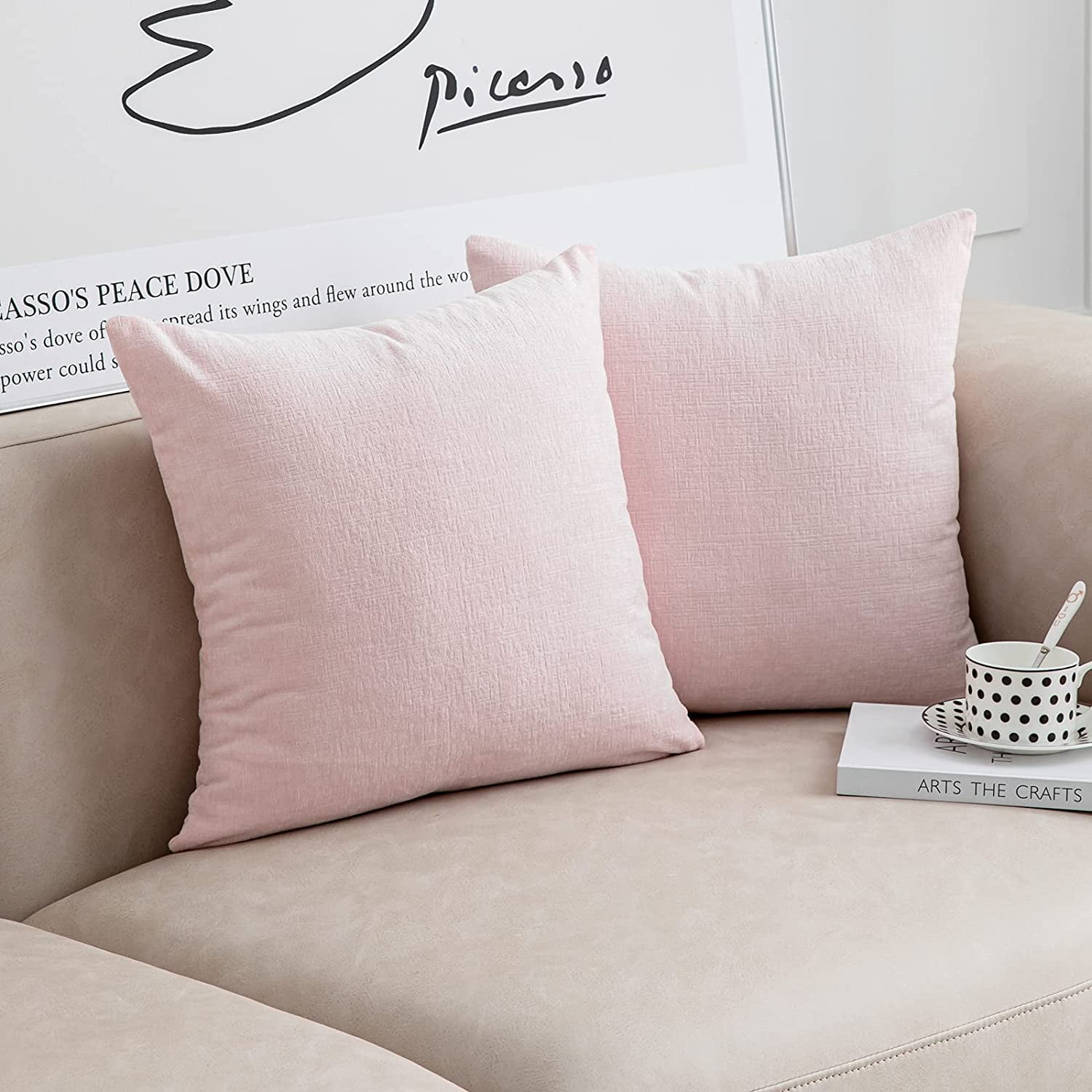 small light pink pillow