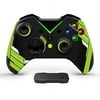 Wireless Gaming Controller for Xbox Series S/Series X/One S/One X/360/One/PS3/PC/PC 360/Windows 7/8/10/11, Built-in Dual Vibration with 2.4GHz Connection, USB Charging, LED Backlight (Black-green)