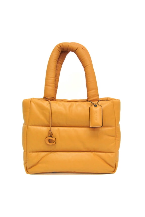Pre-Owned Coach Pillow Tote CE722 Women's Leather Tote Bag Yellow (Good)