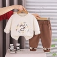 thumbnail image 2 of 5-6 Years Toddler Girls Winter Clothes Fall Outfits Long Sleeve Sweatshirt and Jogger Pants Sets 6-12 Months 12-24 Months 2T 3T 4T 5T 6T 7T 8T 9T Children,Beige, 2 of 6