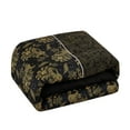 thumbnail image 4 of Black and Yellow Comforter Set Queen Size - 7-Pieces Dubh Floral Bedding Set, 4 of 7