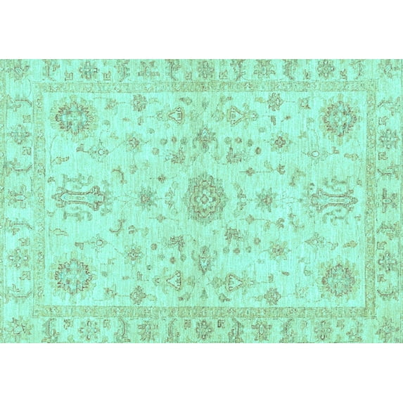 Ahgly Company Indoor Rectangle Oriental Light Blue Traditional Area Rugs, 4' x 6'