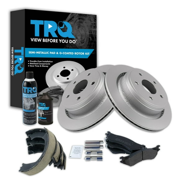 TRQ Rear Brake Pad & Rotor Kit BKA42347 Fits Select 2004-2006 Dodge Ram 1500