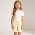 thumbnail image 5 of Mifsaly Kids Girls Ribbed Casual Shorts Drawstring Elastic Waist Summer Shorts Comfortable Lightweight School Play Everyday Wear Clothes, 5 of 5
