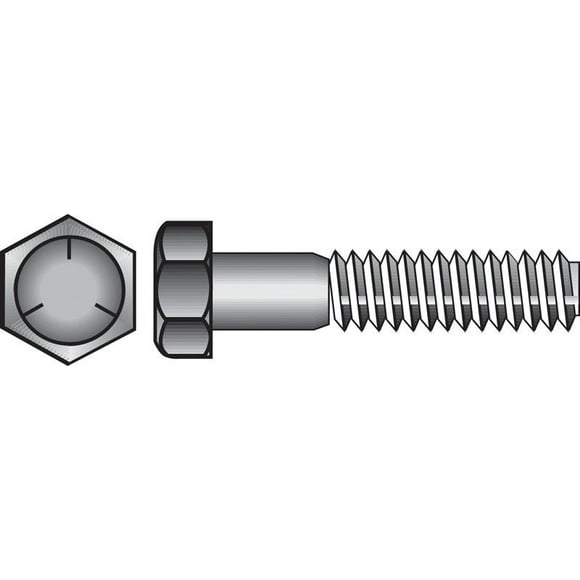 Tornillo HILLMAN de cabeza hexagonal, acero zincado tratado térmicamente, 50 unidades