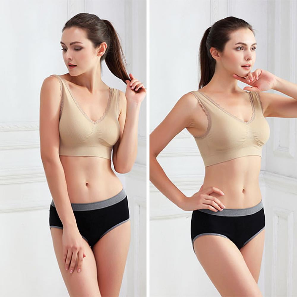 Women Sports Summer Bra Padded Bra Lace Crop Top Stretch Fitness Gym Yoga Outdoor Athletic Vest