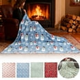 thumbnail image 2 of Manta con estampado de muñecos de nieve, 50 pulgadas, manta de franela, manta ligera y acogedora para sofá, sofá cama y acampada, 2 of 6