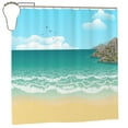 thumbnail image 2 of Nature Landscape Sun Pattern Shower Curtain, Beach Sea Sand Waterproof Bath Curtains for Bathroom Decorations, 72 x 72 inches, 2 of 7