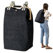 CleverMade Laundry Backpack Luxe Birch with Bamboo Rim and Eco-Friendly Materials