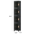 thumbnail image 2 of VECELO 4-Tier Slim Storage Cabinet with Wheels, Folding Stackable Box Organizer with Adjustable Shelves and Anti-Tip Design, Black, Large, 2 of 11
