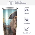 thumbnail image 4 of SKYSONIC Nautical Cat Tumbler Stainless Steel Double Wall Vacuum Reusable Insulated Mug with Straw and Built-in Coaste for Cold and Hot Beverages, 12oz, 4 of 7
