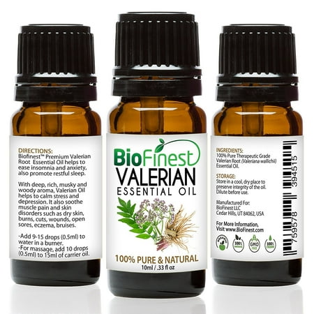 Biofinest Valerian Essential Oil - 100% Pure Organic Therapeutic Grade - Best for Aromatherapy, Relaxing Sleep, Ease Stress Anxiety Headache Acne Skin Wounds Menstrual Cramps - FREE E-Book