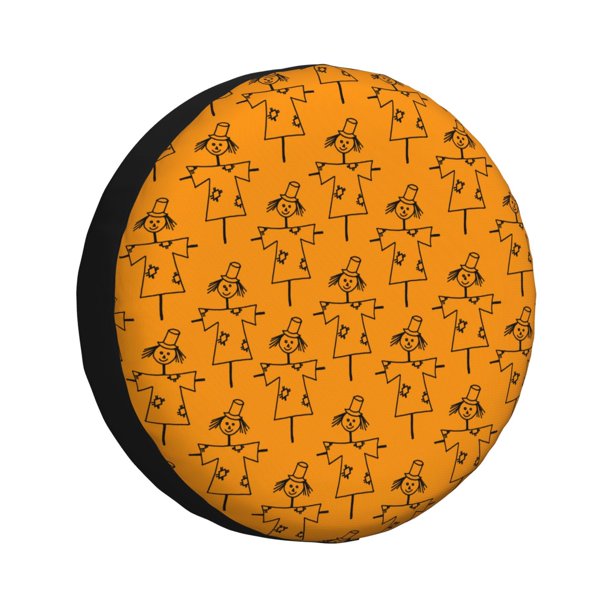Balery Fall Cute Simple Scarecrow Cubiertas para Neumáticos - Protector Resistente para Neumáticos de Camioneta, SUV, Remolque, Camper y RV-16 inch