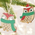 thumbnail image 5 of 8 Pcs Wood Ornaments Hanging Pendant Owl Angel Fun Xmas Tree Decoration, 5 of 17